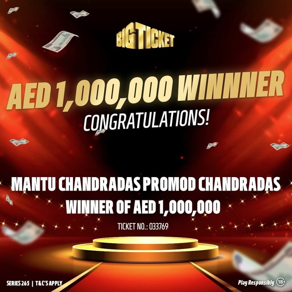 Big Ticket Series 265 Aed 1M Winner